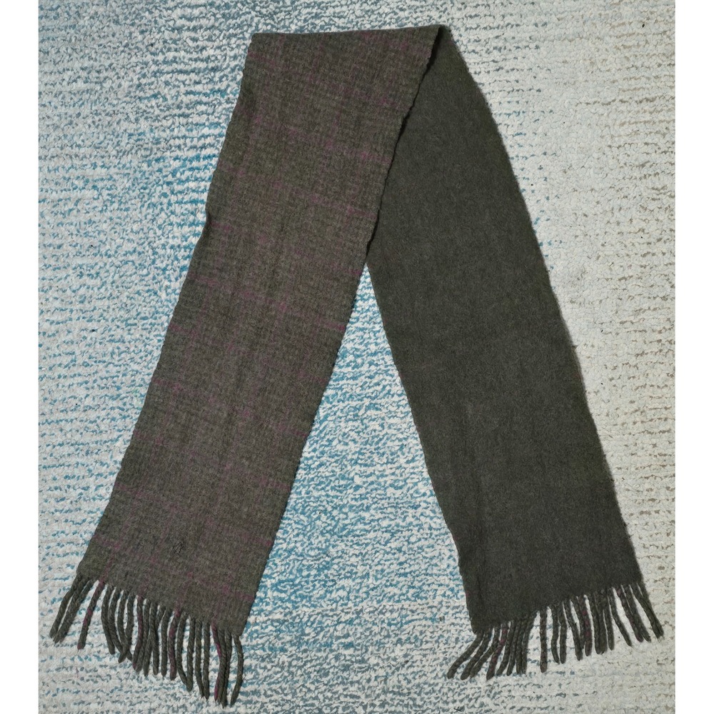 Polo Ralph Lauren Men's Plaid Wool Blend Scarf‎ with Fringe Made in Italy
(AB)